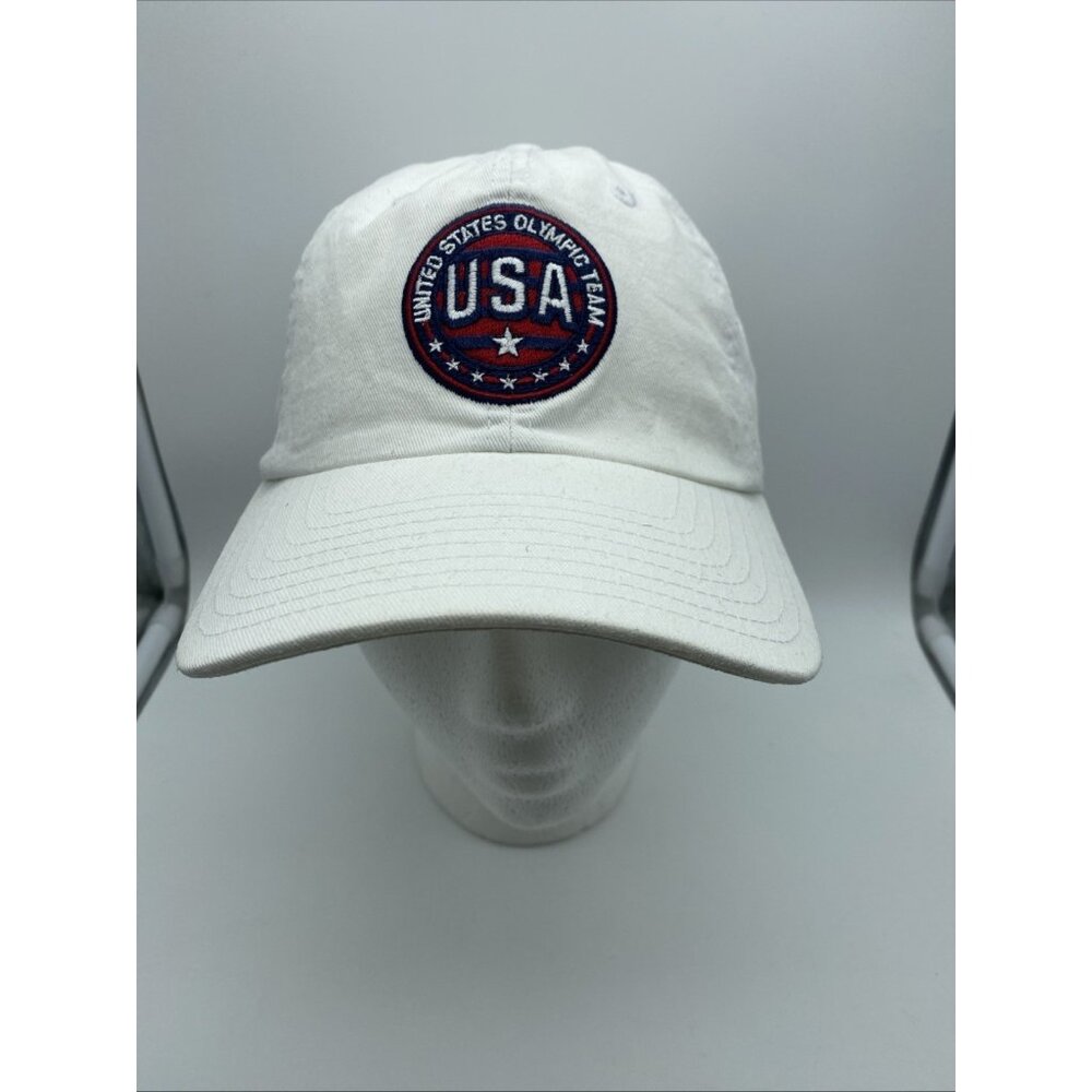 USA Olympic Team White Hat Cap Adjustable Strap-back Team Apparel